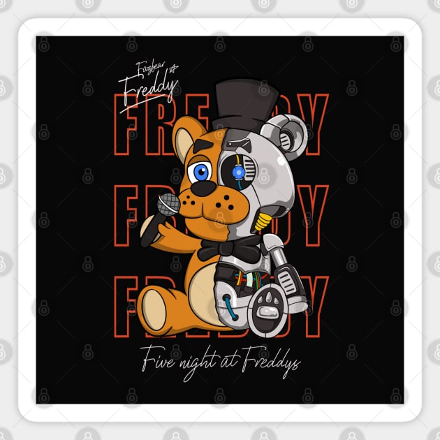 Five nights at freddy's - Fazbear Freddy Robot Magnet by Nine Tailed Cat